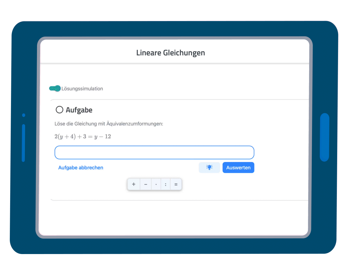 KI-LernCoach nutzen Tablet mit einer Aufgabe, die mit Hilfe des KI-LernCoachs gelöst wird