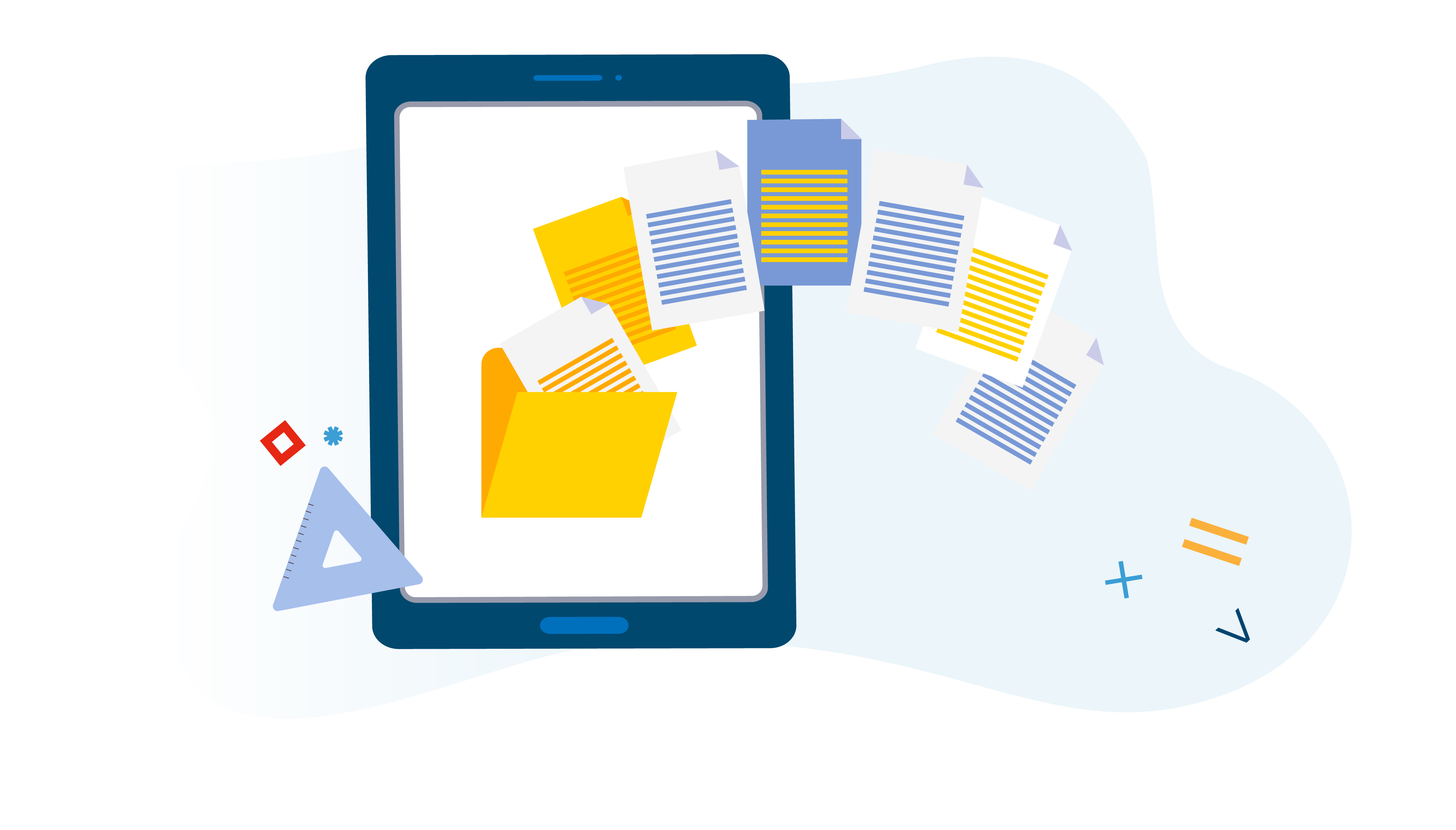 klett×studyly downloads Ein Tablet aus dem Dokumente herausfliegen