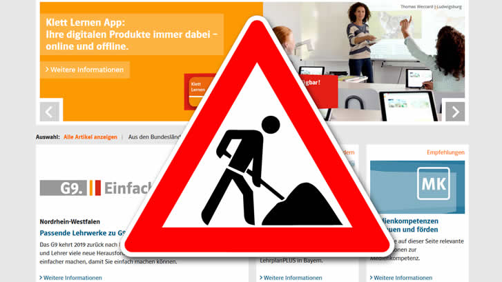 Wartung auf klett.de