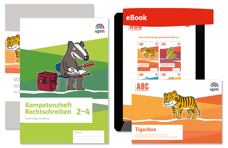 Cover ABC-Lernlandschaft Cover eBook; Tiger-Box Die Kartei; Wie Kinder sprechen lesen schreiben lernen
