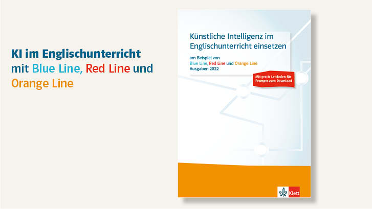 Illustration mit dem Text „KI im Englischunterricht“ 