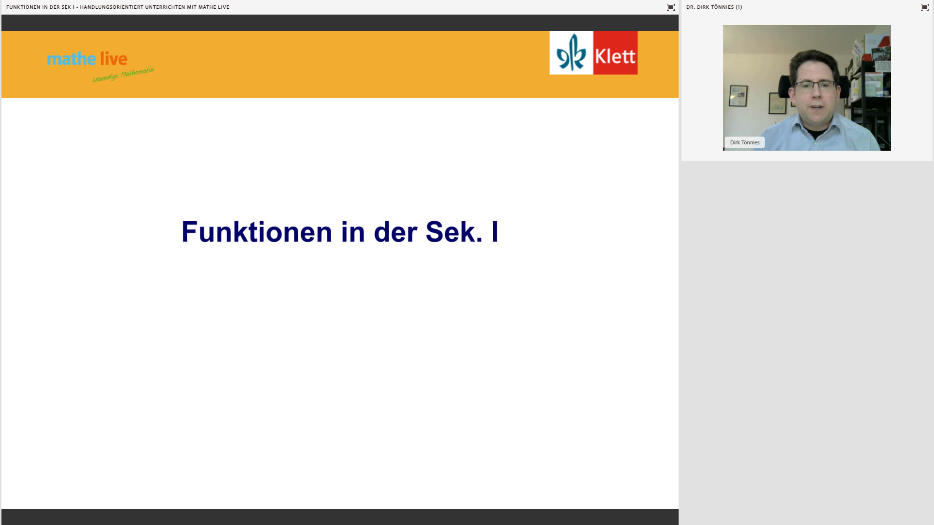 Vorschaubild eines Live-Mitschnitts eines Online-Seminars zu „Funktionen im Mathematikunterricht“