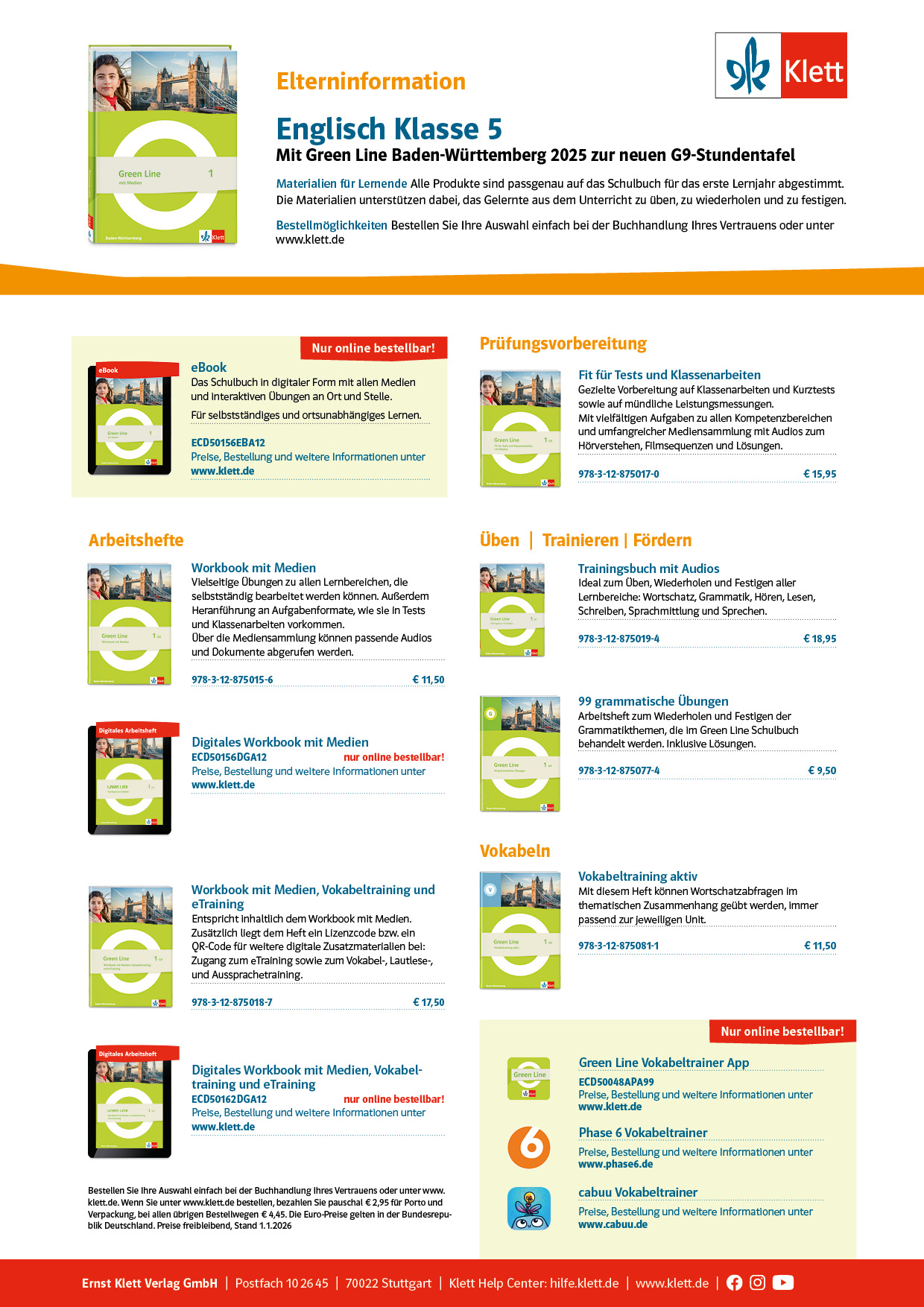 Vorschaubild eines Elterninformationsblatts zu „Englisch Klasse 5 mit Green Line 1“ Vorschaubild eines Elterninformationsblatts zu „Englisch Klasse 5 mit Green Line 1“