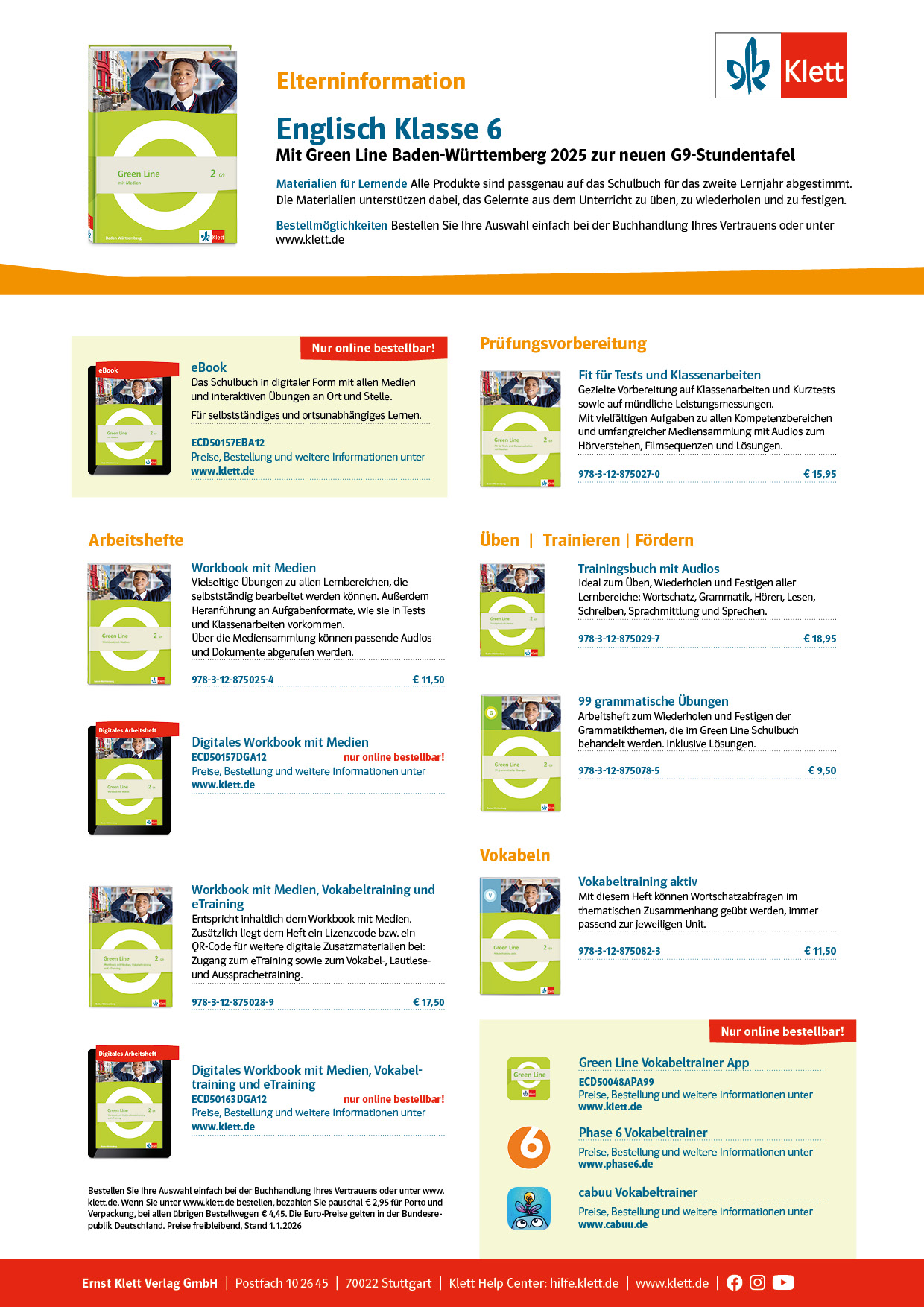 Vorschaubild eines Elterninformationsblatts zu „Englisch Klasse 6 mit Green Line 2“ Vorschaubild eines Elterninformationsblatts zu „Englisch Klasse 6 mit Green Line 2“