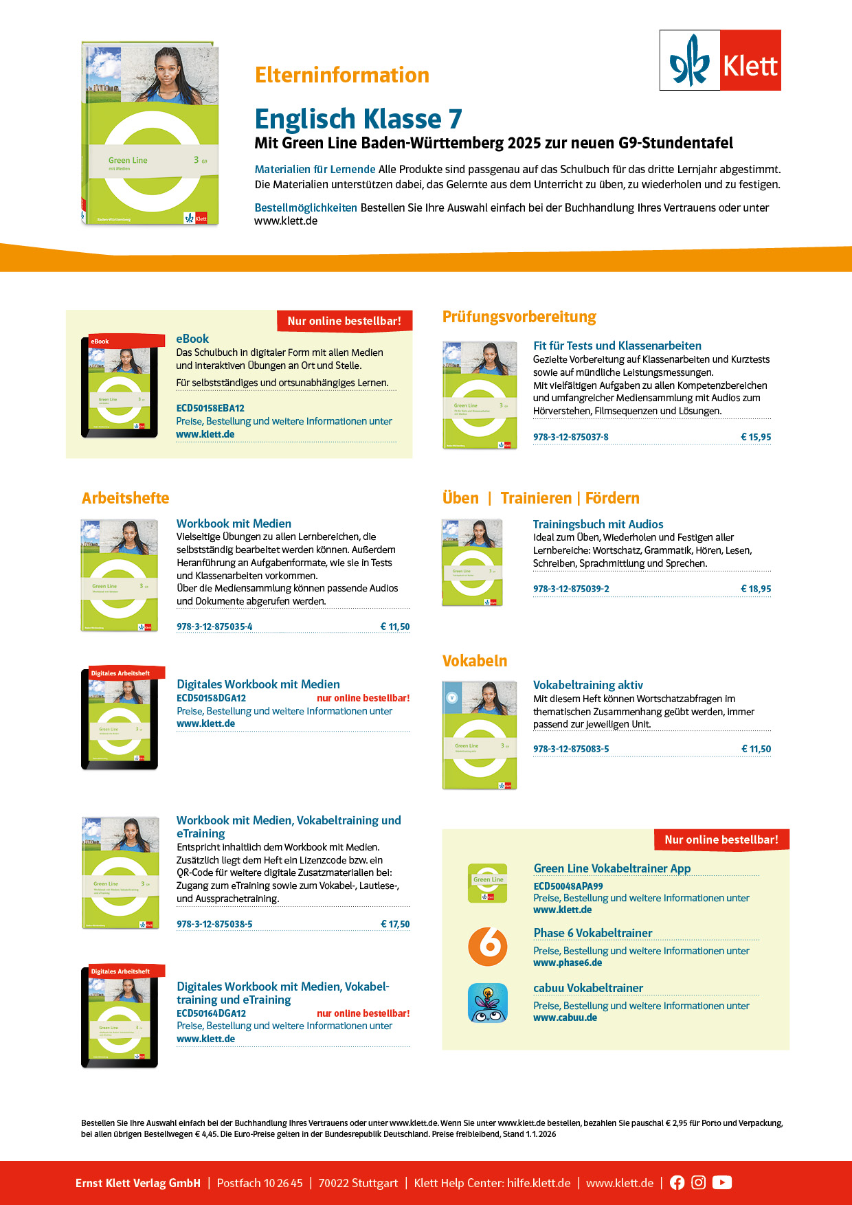 Übersicht Produkte von Band 3 von Green Line Baden-Württemberg Übersicht Produkte von Band 3 von Green Line Baden-Württemberg