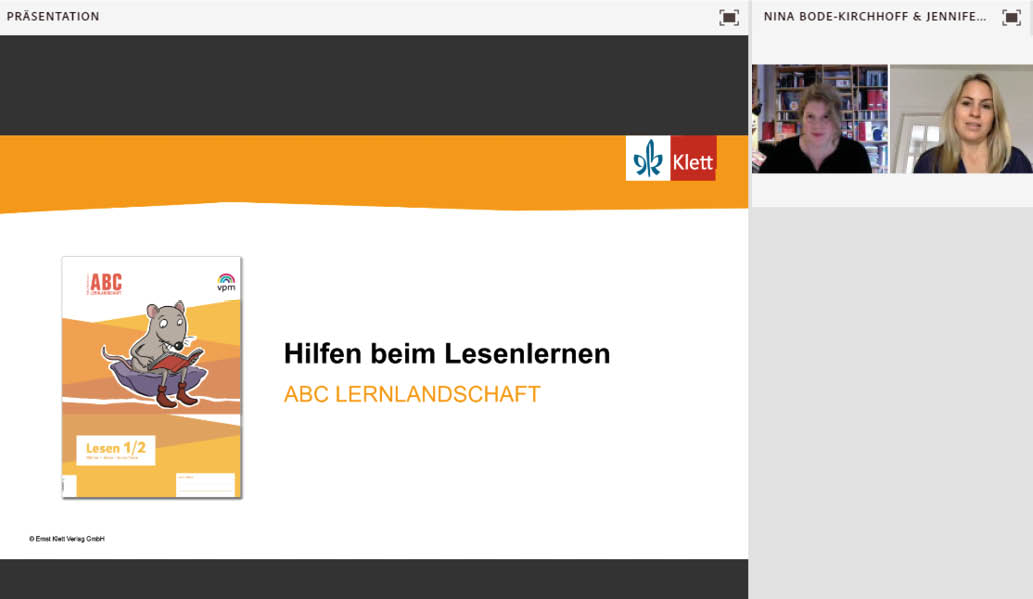 Vorschaubild eines Live-Mitschnitts eines Online-Seminars zu „Hilfen beim Lesenlernen“