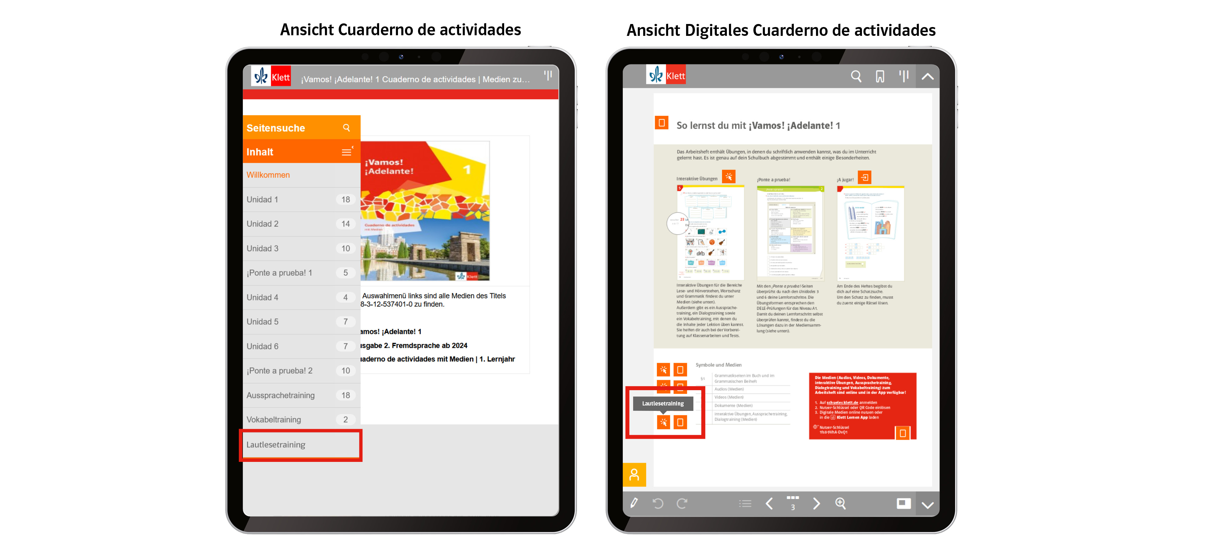 Anleitung Lautlesetraining Schritt 1, Abbildung Mediensammlung Print und digital
