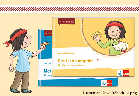 Illustration des Jungen „Anoki“, der auf das Cover des Anoki-Übungsheftes „Deutsch kompakt 1" zeigt