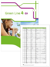 Buchcover von „Green Line 4 G9“ und Vorschaubild einer Vokabelliste „Zu Band 4“