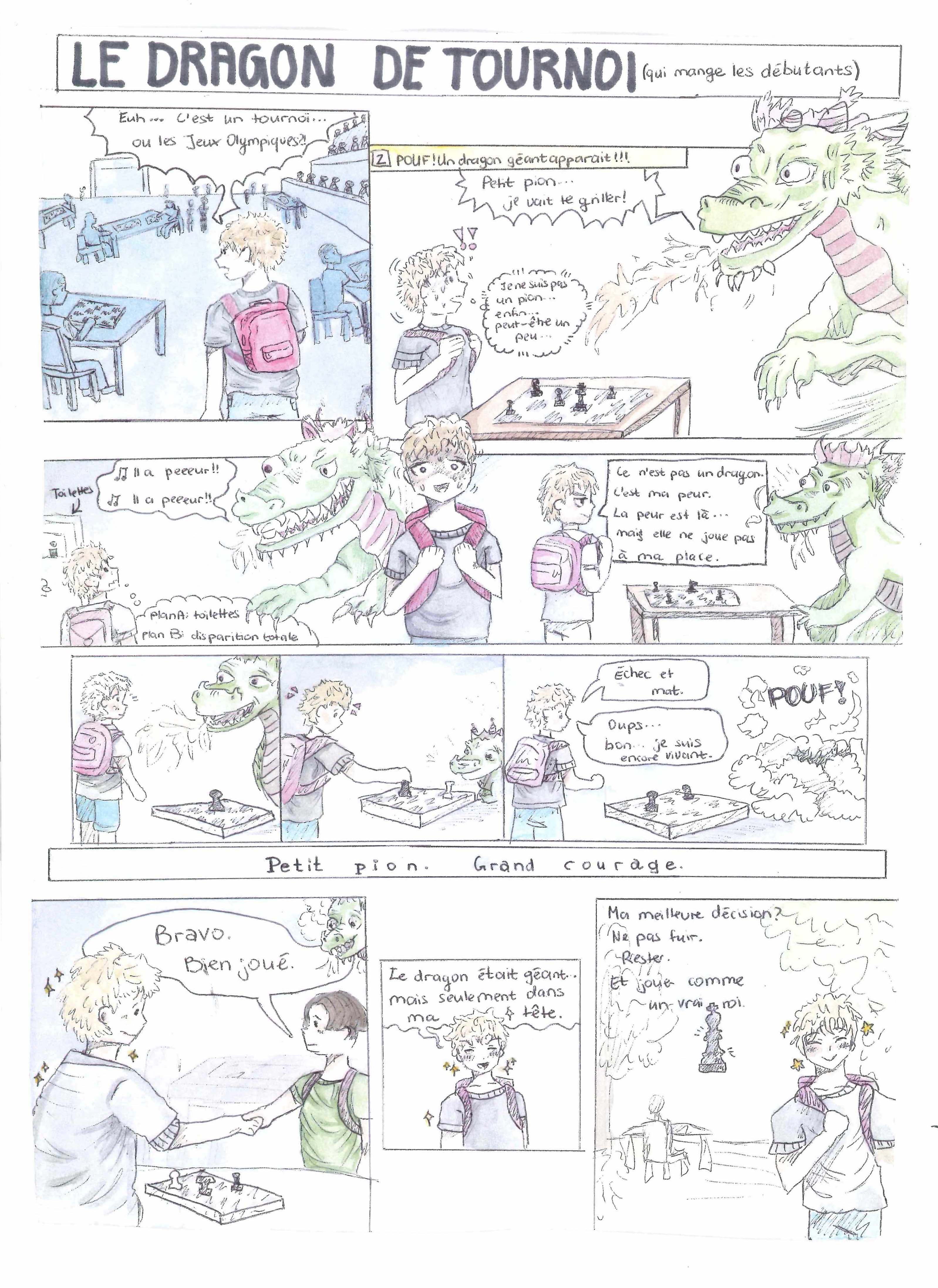 Vorschaubild eines bunten Comics mit französischsprachigen Sprechblasen zu 1. Platz