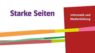 Schrift starkeSeiten Medienbildung auf rot und grün Schrift starkeSeiten Medienbildung auf rot und grün