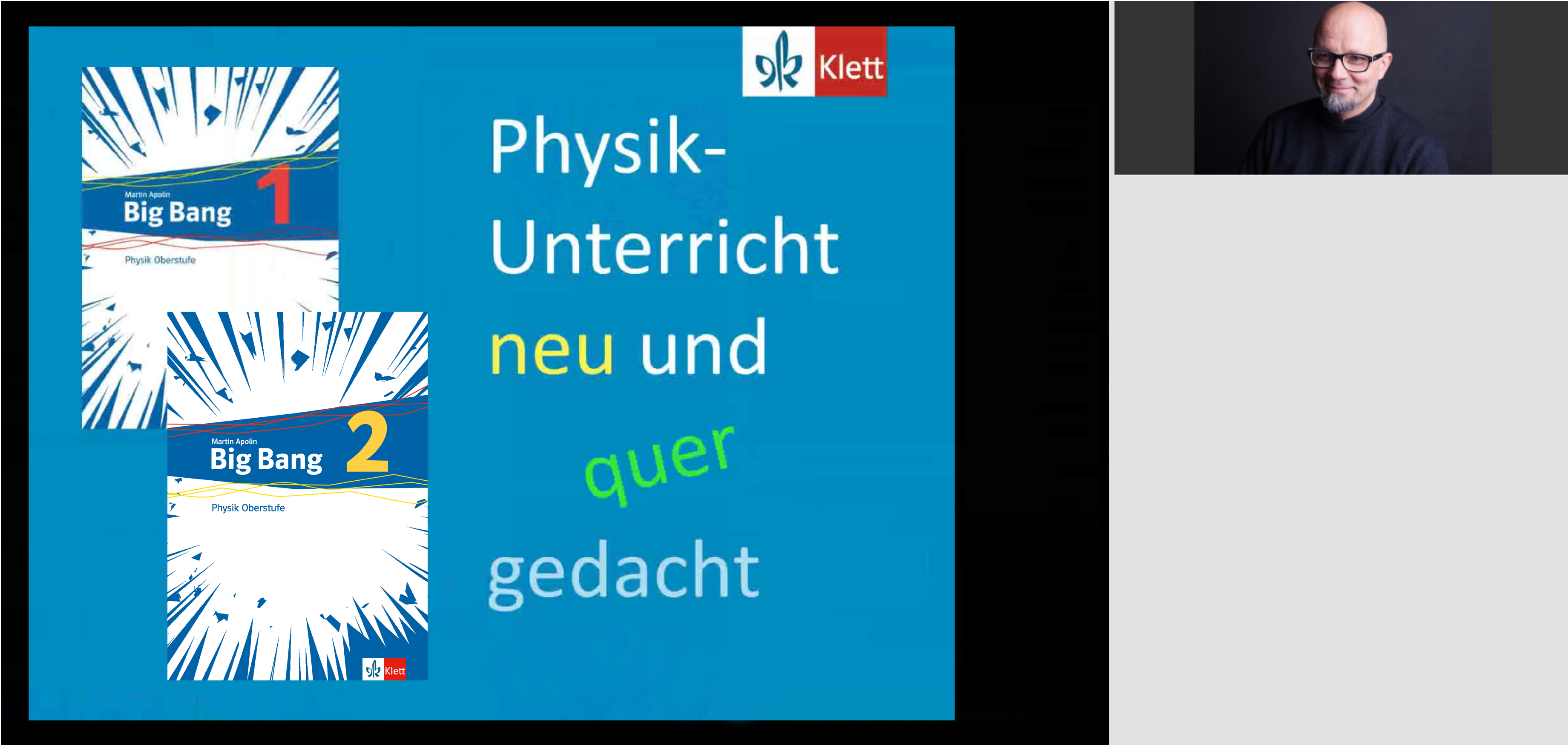 Vorschaubild eines Live-Mitschnitts eines Online-Seminars zu „Big Bang Physikunterricht neu und quer gedacht“