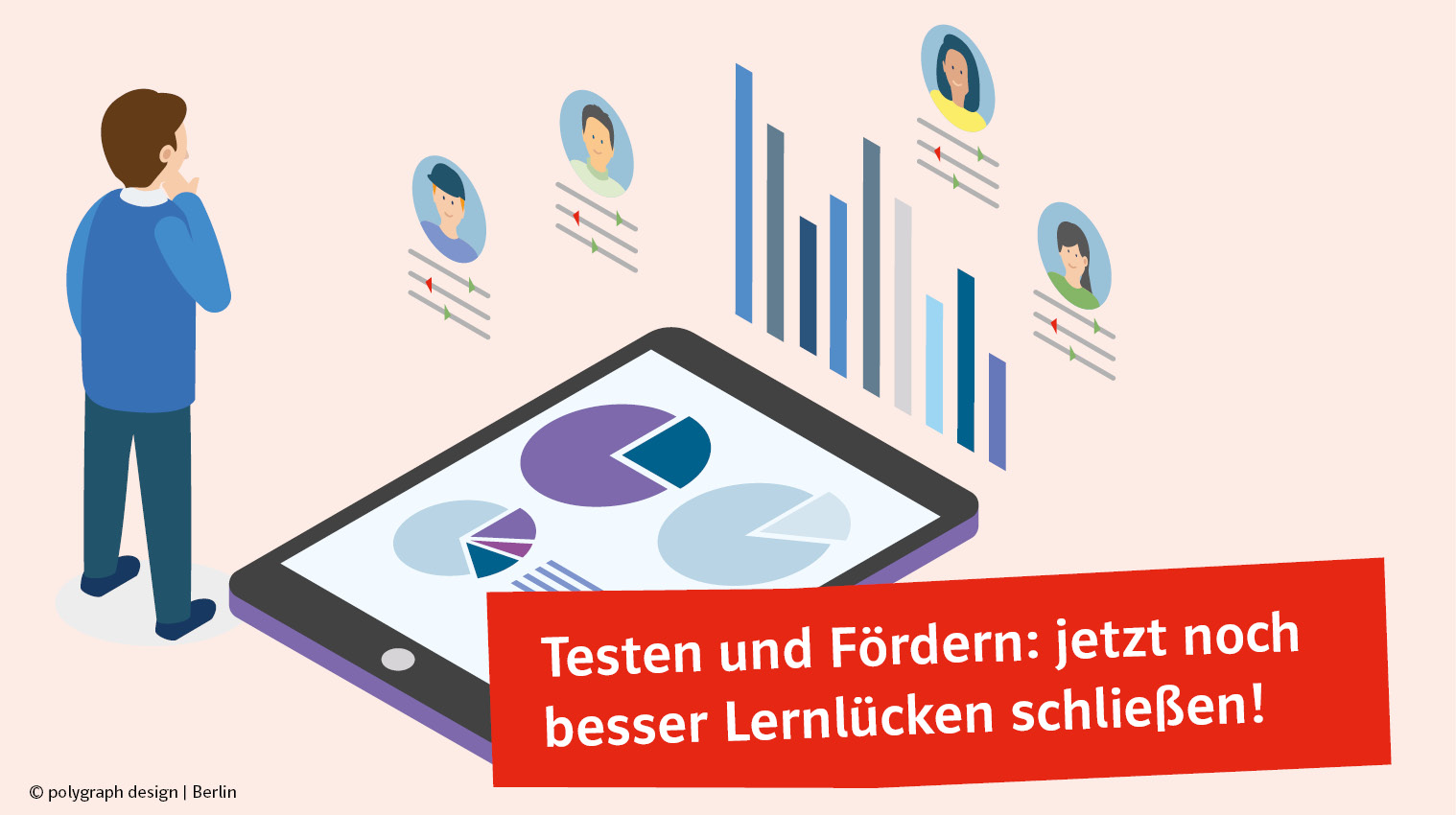 Illustration Red Line Bayern Testen und Fördern