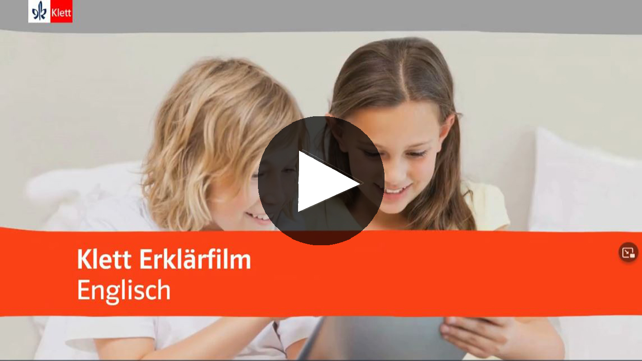 Vorschaubild des Videos „Klett Erklärfilm Englisch“ zwei Mädchen, die auf Tablet schauen, sind zu sehen