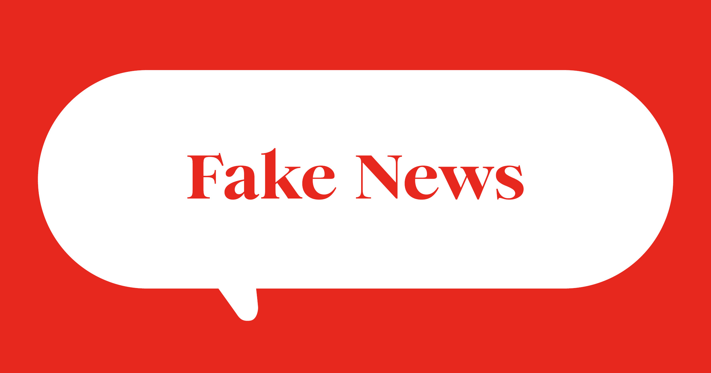Weiße Sprechblase auf rotem Hintergrund mit Text Fake News Weiße Sprechblase auf rotem Hintergrund mit Text Fake News