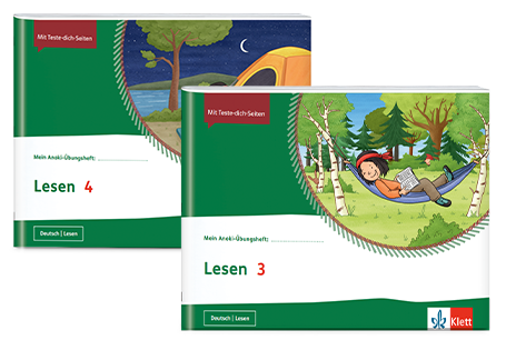 Cover der Anoki-Übungshefte „Lesen 3“ und  „Lesen 4“
