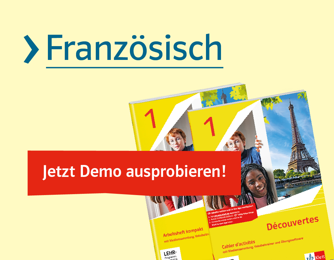 Text Französisch und Buchcover von Découvertes 1. Jetzt Demo ausprobieren