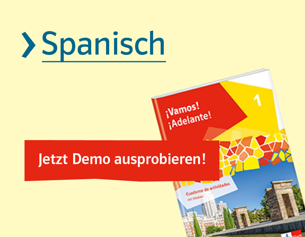 Text Spanisch und Buchcover von Vamos Adelante 1. Jetzt Demo ausprobieren
