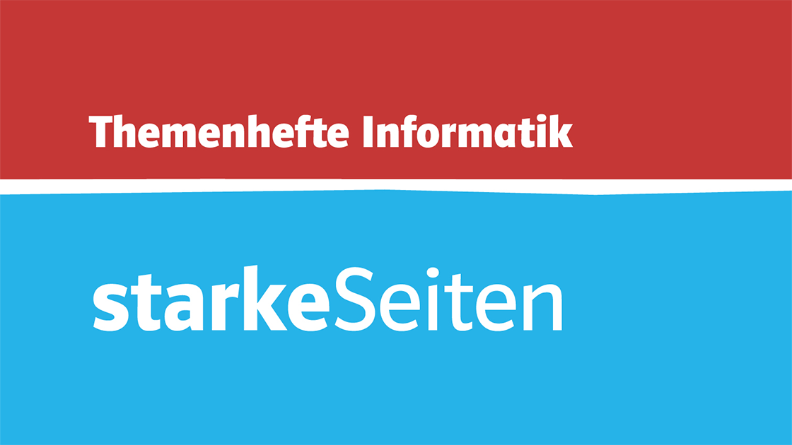 starkeSeiten Informatik auf blau und rot