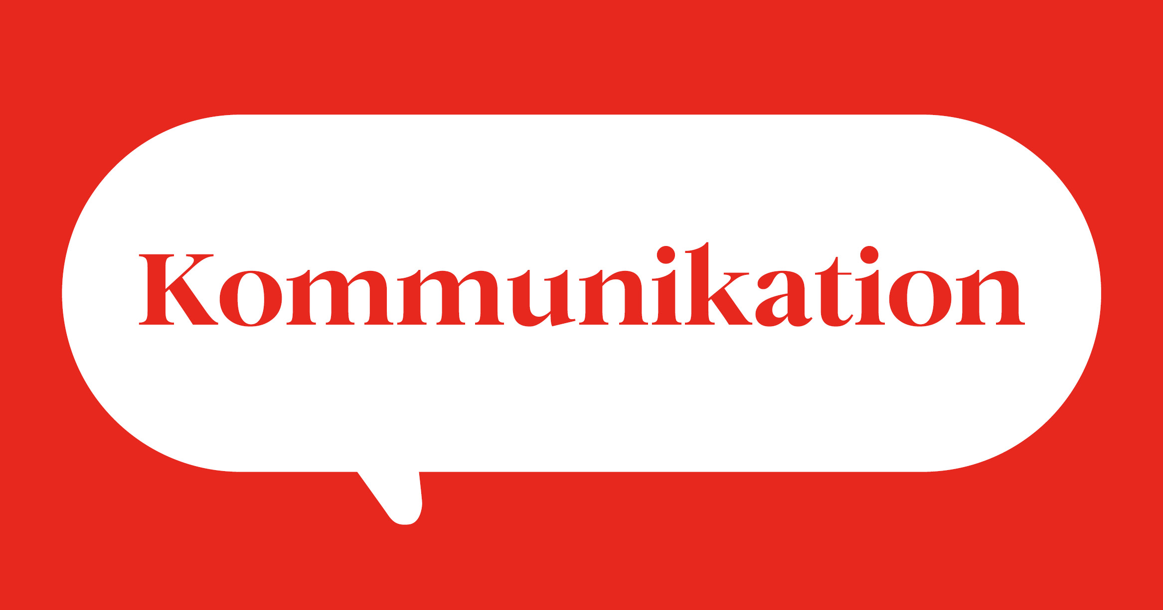 Weiße Sprechblase auf rotem Hintergrund mit Text Kommunikation Weiße Sprechblase auf rotem Hintergrund mit Text Kommunikation