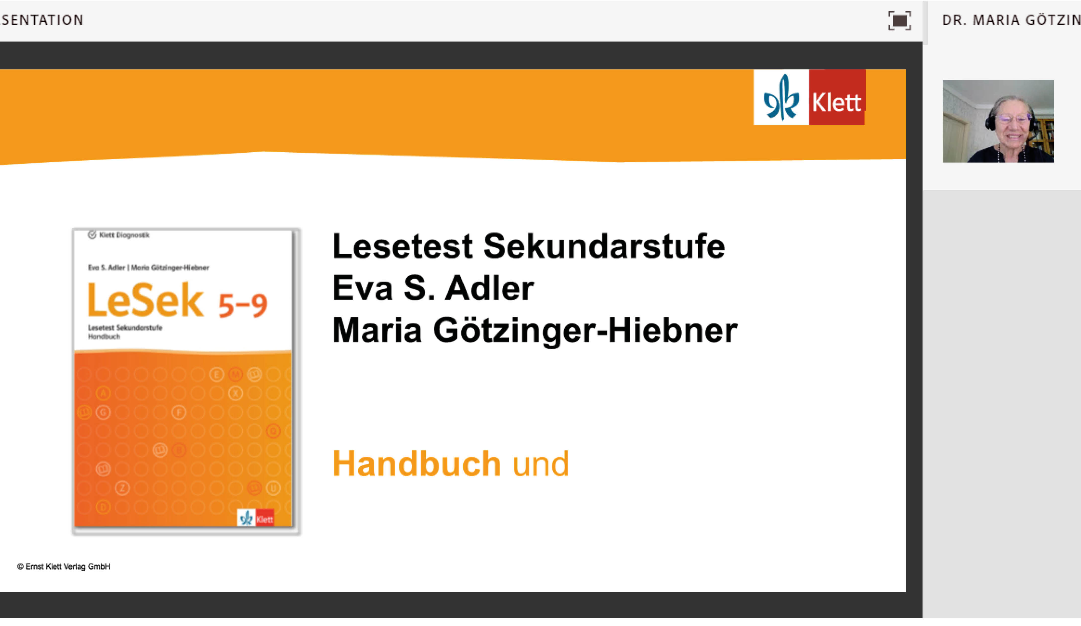 Vorschaubild eines Live-Mitschnitts eines Online-Seminars zu „Lesetest Sekundarstufe“