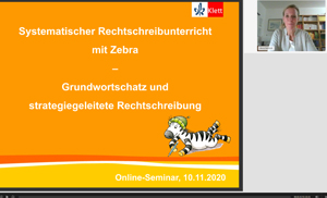 Vorschaubild eines Live-Mitschnitts eines Online-Seminars zu „Systematischer Rechtschreibunterricht mit Zebra“