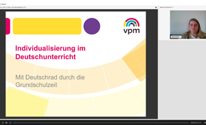 Vorschaubild eines Live-Mitschnitts eines Online-Seminars zu „Mit dem Deutschrad individuell fördern und fordern“