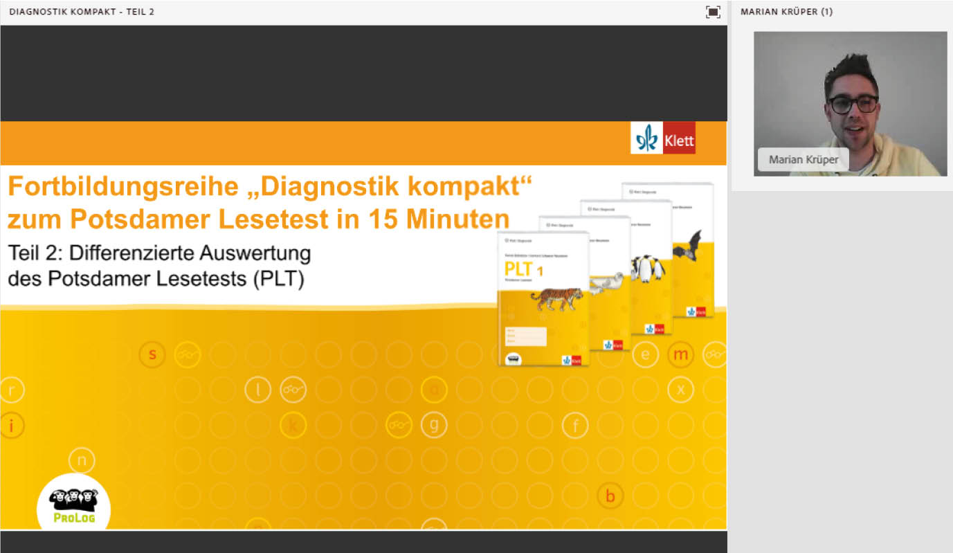 Vorschaubild eines Live-Mitschnitts eines Online-Seminars zu „Differenzierte Auswertung des Potsdamer Lesetests“