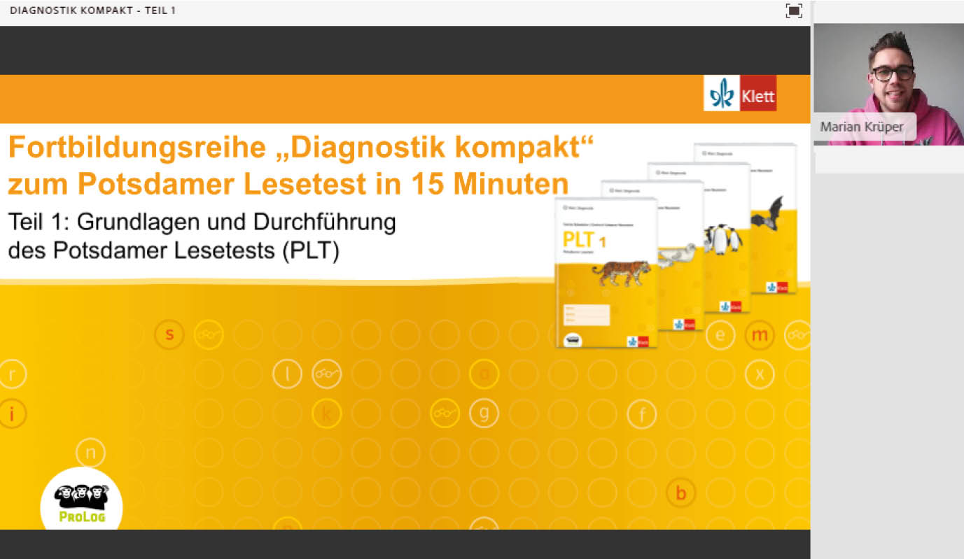 Vorschaubild eines Live-Mitschnitts eines Online-Seminars zu „Grundlagen und Durchführung des Potsdamer Lesetests“