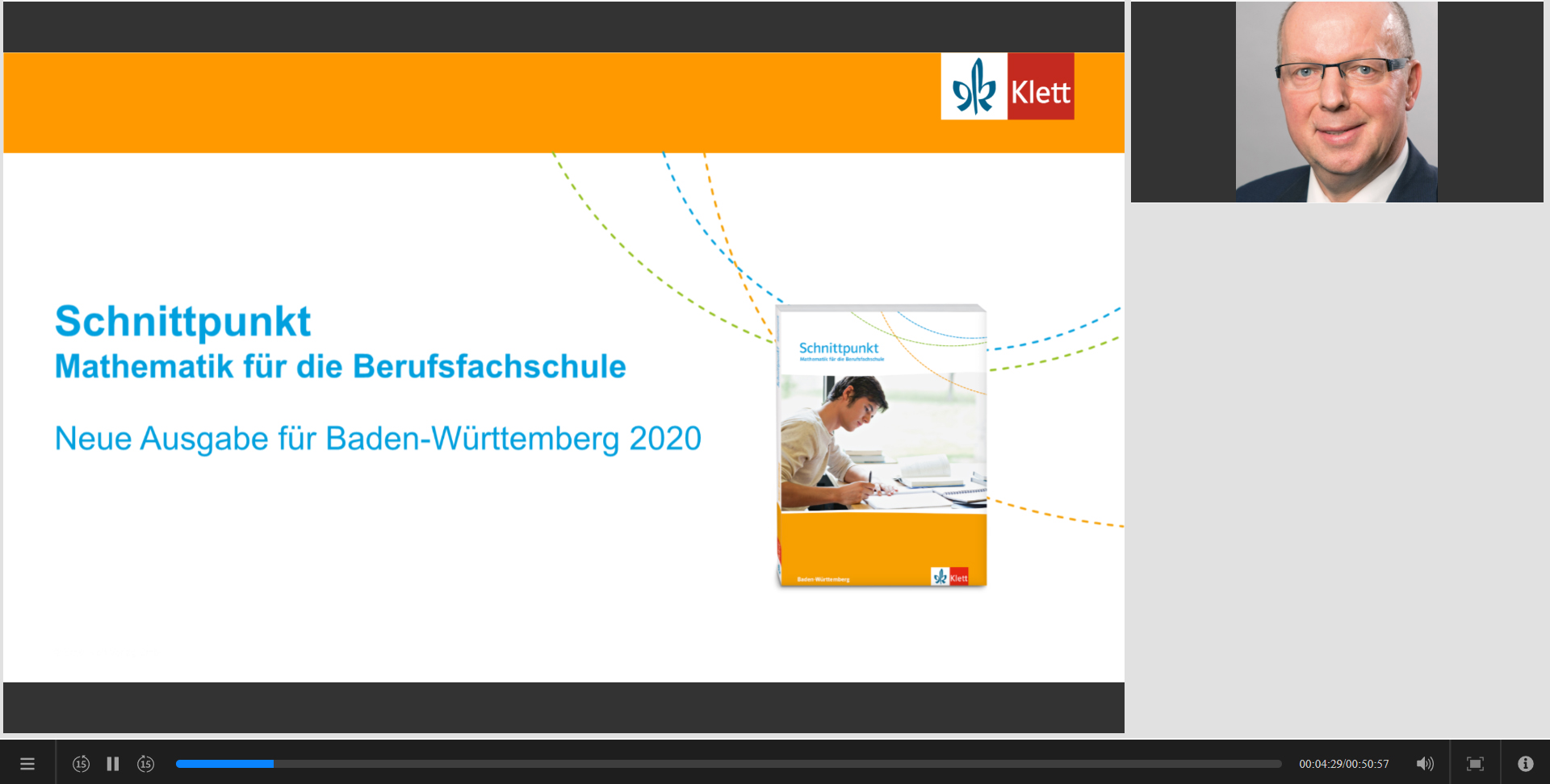 Vorschaubild eines Live-Mitschnitts eines Online-Seminars zu „Schnittpunkt Mathematik für die Berufsfachschule“