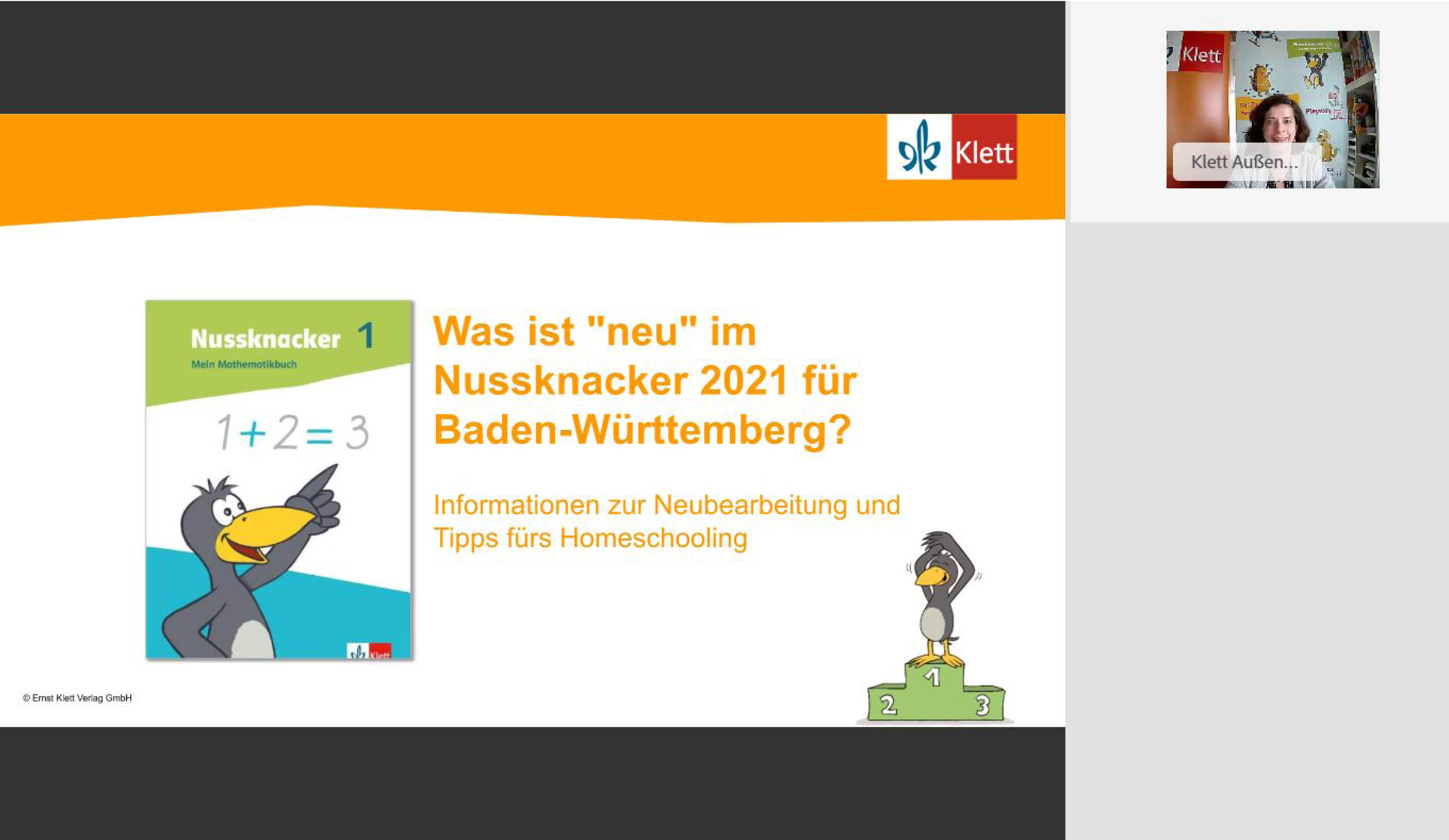 Vorschaubild eines Live-Mitschnitts eines Online-Seminars zu „Was ist neu im Nussknacker 2021 für Baden-Württemberg?“