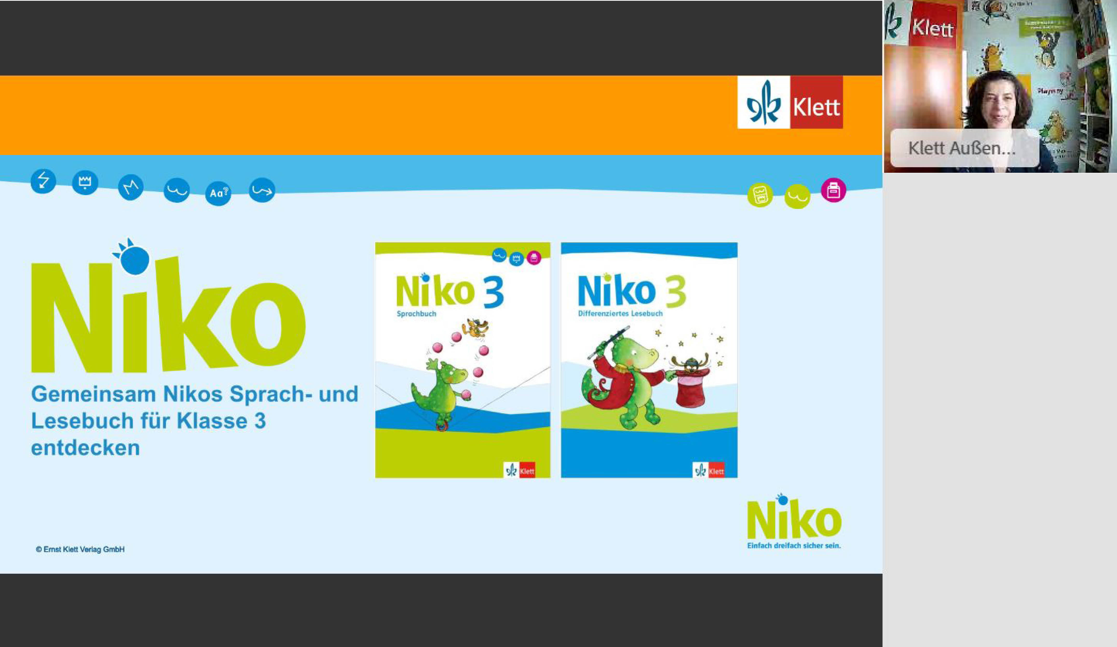 Vorschaubild eines Online-Seminars zu „Gemeinsam Nikos Sprach- und Lesebuch für Klasse 3 entdecken“