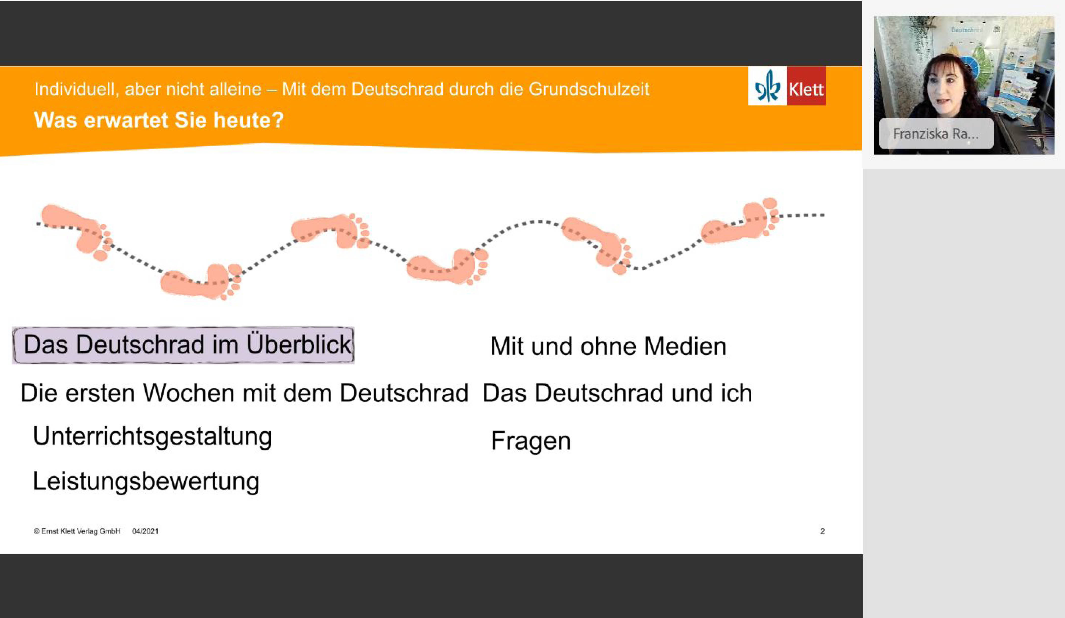 Vorschaubild eines Live-Mitschnitts eines Online-Seminars zu „Unterrichten mit dem Deutschrad“