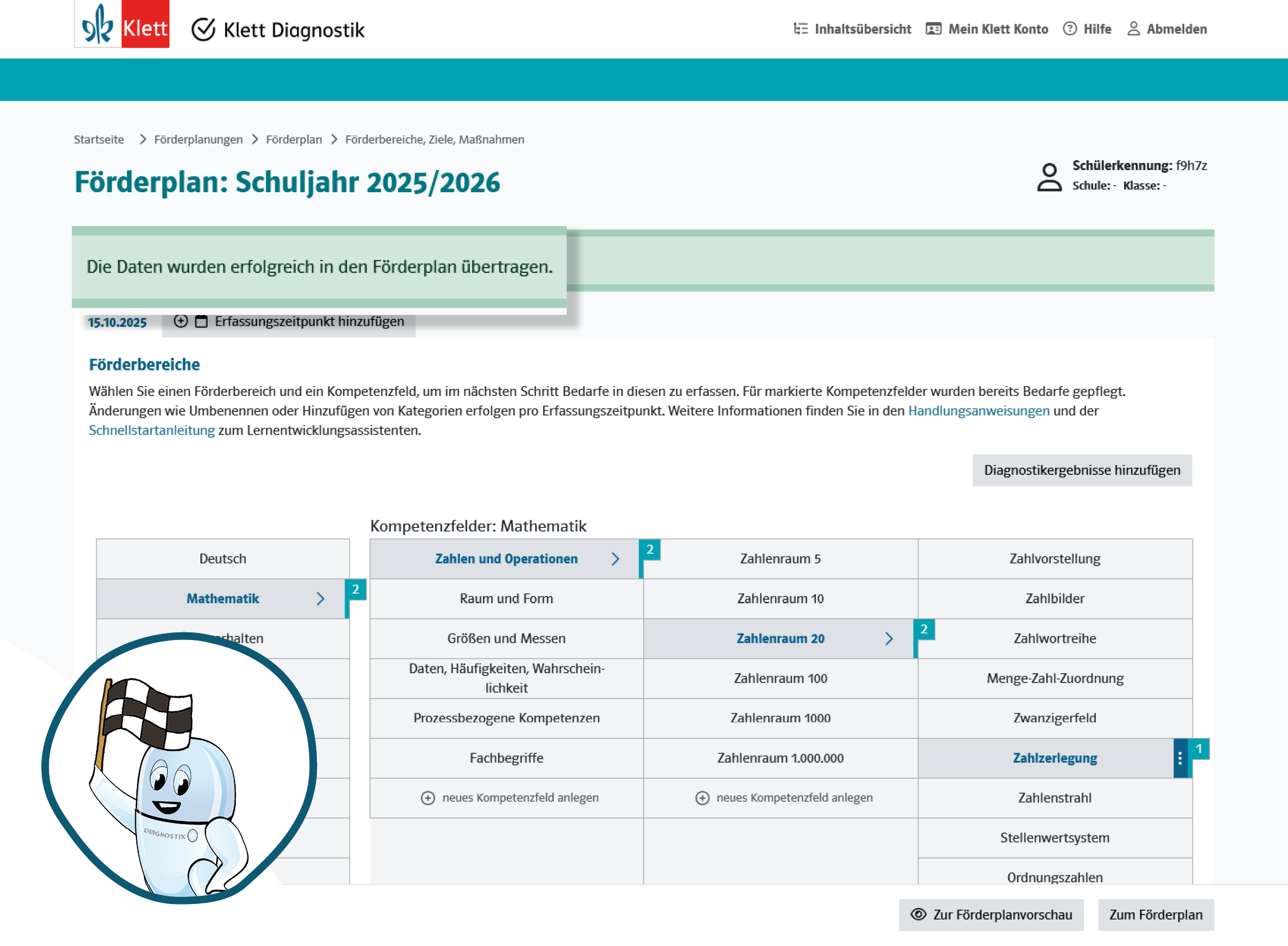 Fertig ist der Förderplan.