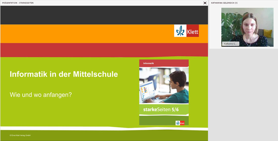 Vorschaubild eines Live-Mitschnitts eines Online-Seminars zu „Informatik in der Mittelschule“