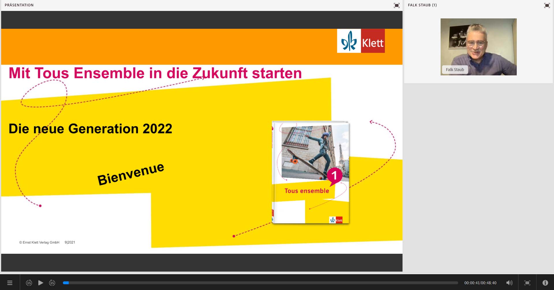 Vorschaubild eines Live-Mitschnitts eines Online-Seminars zu „Mit Tous ensemble in die Zukunft starten“
