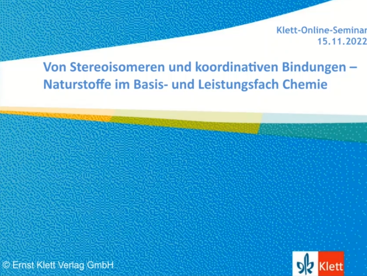 Vorschaubild eines Online-Seminars zu „Von Stereoisomeren und koordinativen Bindungen“