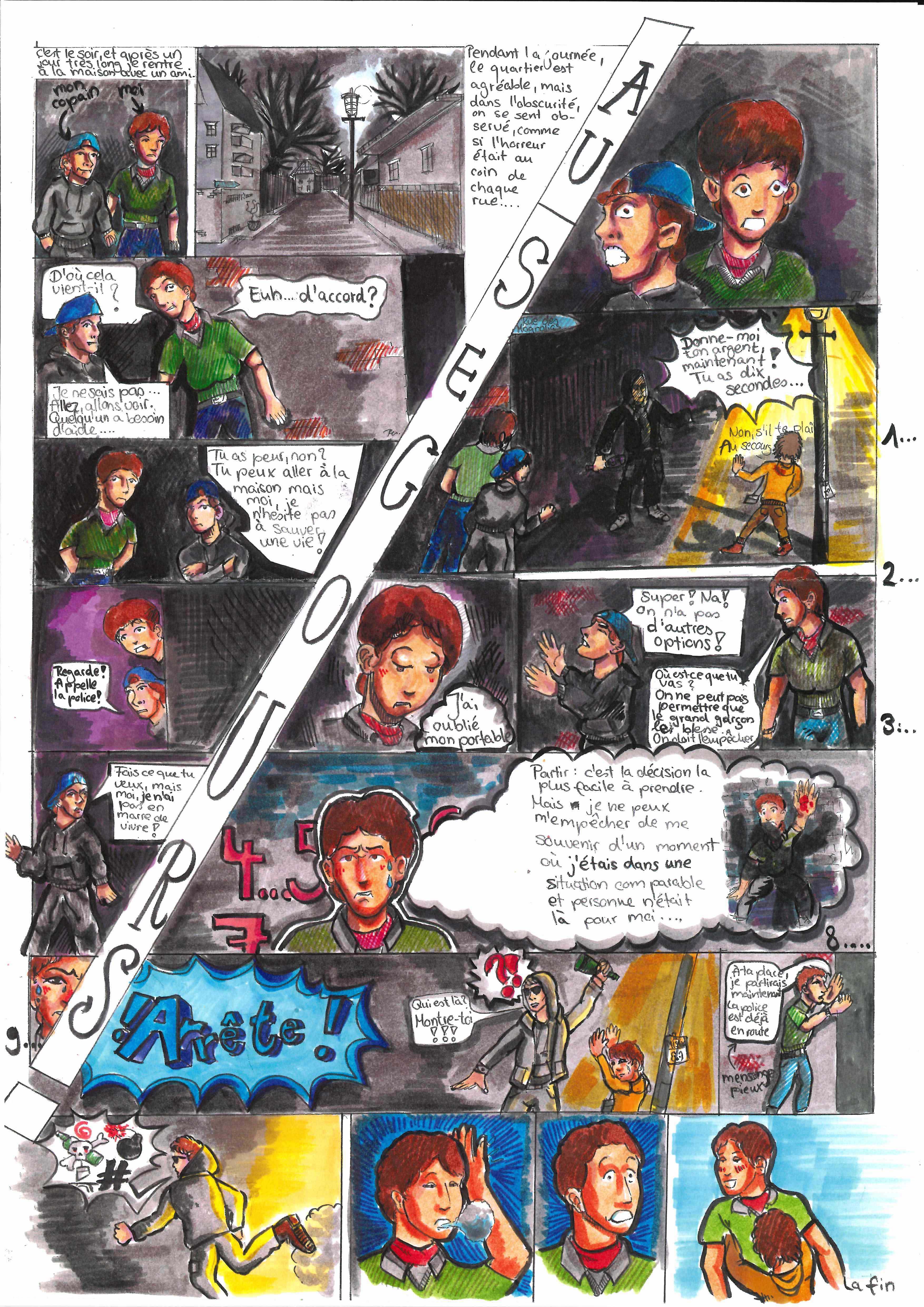 Vorschaubild eines bunten Comics mit französischsprachigen Sprechblasen zu 2. Platz