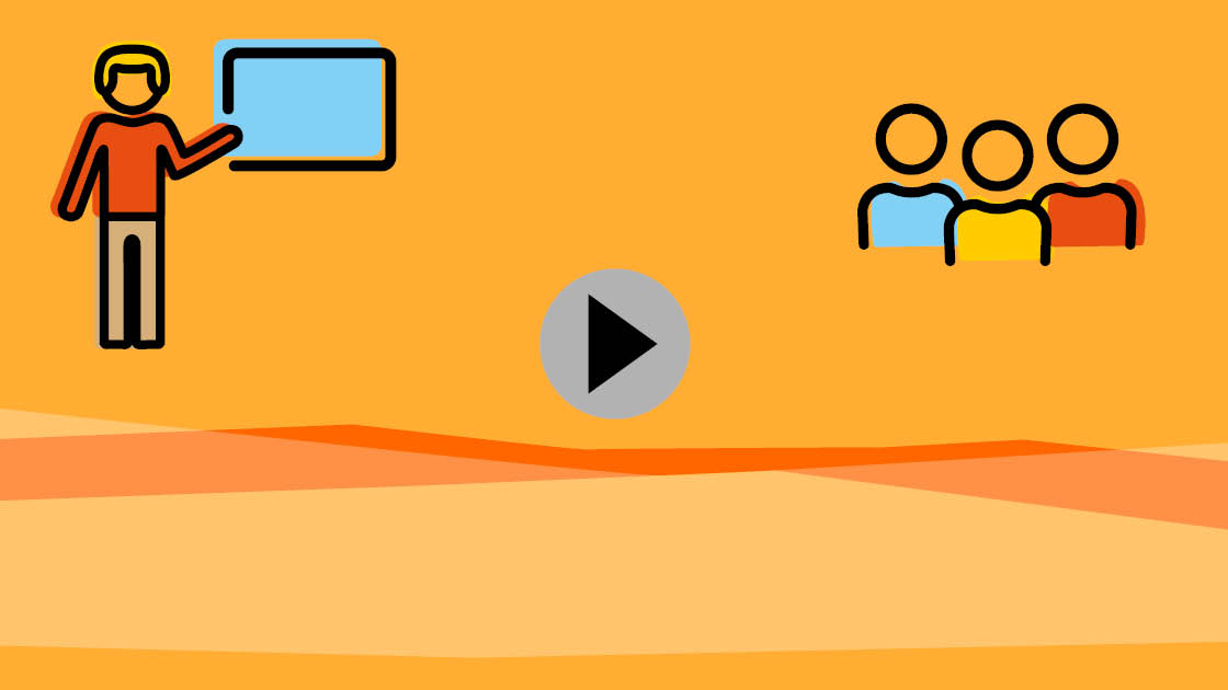 Vorschaubild eines Kurz erklärt-Films mit Illustration einer Lehrkraft und Lernenden