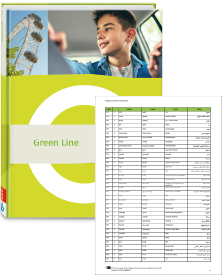 Buchcover von „Green Line“ und Vorschaubild einer Vokabelliste „Zu Band 2“ Buchcover von „Green Line“ und Vorschaubild einer Vokabelliste „Zu Band 2“