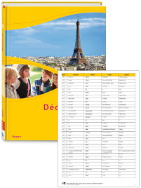 Buchcover von „Découvertes“ und Vorschaubild einer Vokabelliste „Zu Band 1“