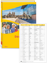 Buchcover von „Découvertes“ und Vorschaubild einer Vokabelliste „Zu Band 3“