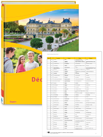 Buchcover von „Découvertes“ und Vorschaubild einer Vokabelliste „Zu Band 4“