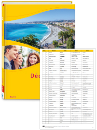 Buchcover von „Découvertes“ und Vorschaubild einer Vokabelliste „Zu Band 5“