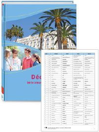 Buchcover von „Découvertes“ und Vorschaubild einer Vokabelliste „Zu Band 4“