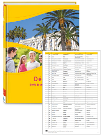 Buchcover von „Découvertes“ und Vorschaubild einer Vokabelliste „Zu Band 4“
