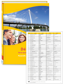 Buchcover von „Découvertes“ und Vorschaubild einer Vokabelliste „Zu Band 5“