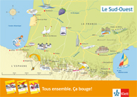 Vorschaubild eines Posters zu „Le Sud-Ouest“ mit einer Illustration einer detaillierten Karte