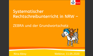 Vorschaubild eines Live-Mitschnitts eines Online-Seminars zu „Systematischer Rechtschreibunterricht in NRW“