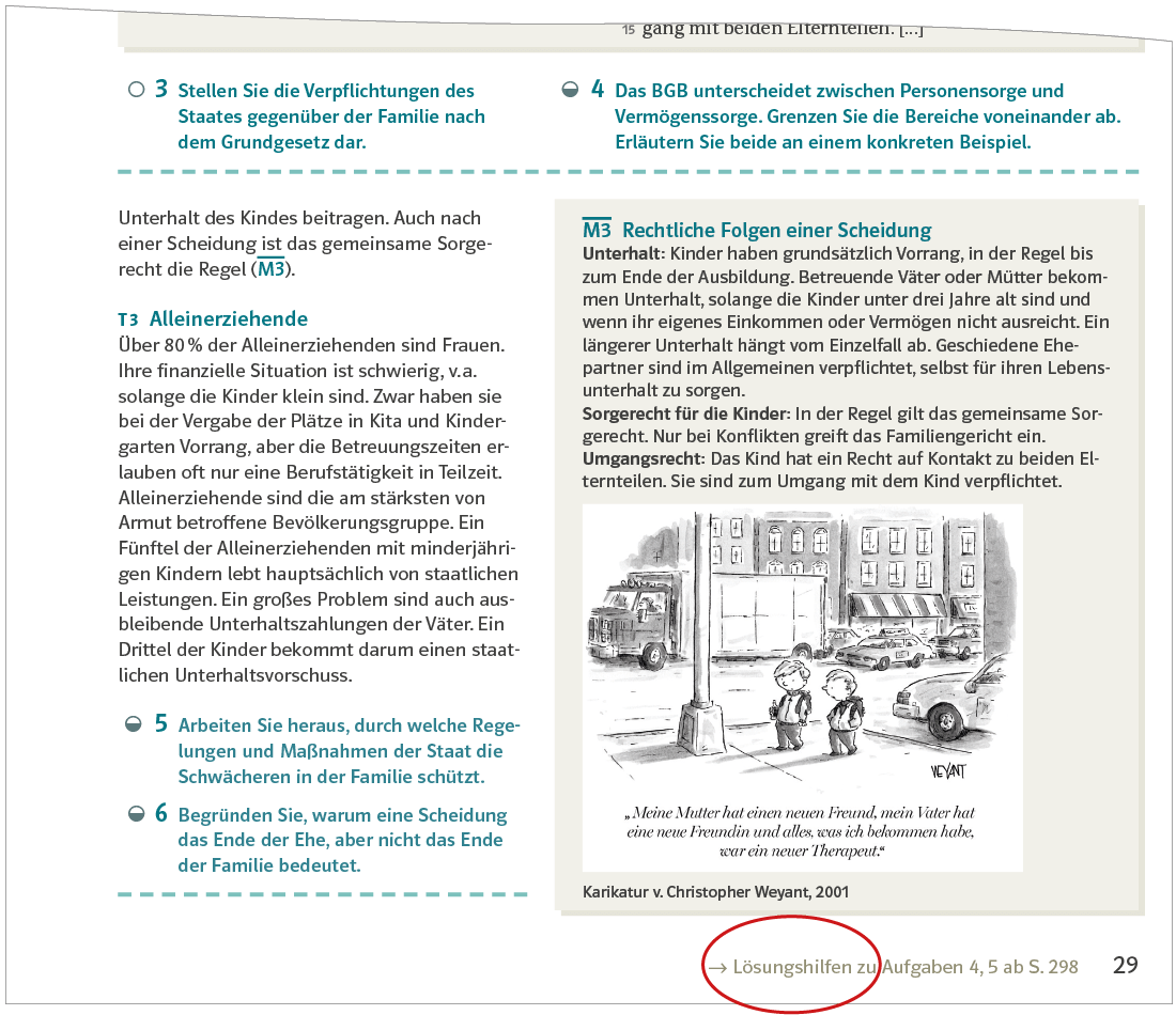 Beispielhafte Darstellung einer Seite mit Differenzierung aus dem Schulbuch Zeitfragen Ausgabe 2026